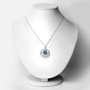 Bids.com 8.75 Carat Genuine Swiss Blue Topaz .925 Sterling Silver Pendant Pendants White Smoke