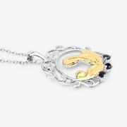 Bids.com 0.12 Carat Genuine Blue Sapphire .925 Sterling Silver Pendant Pendants White Smoke size 18.00