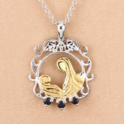 Bids.com 0.12 Carat Genuine Blue Sapphire .925 Sterling Silver Pendant Pendants Wheat size 18.00