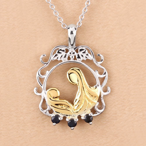 Bids.com 0.12 Carat Genuine Blue Sapphire .925 Sterling Silver Pendant Pendants Wheat size 18.00