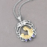 Bids.com 0.11 Carat Genuine Tanzanite .925 Sterling Silver Pendant Pendants Dark Gray size 18.00