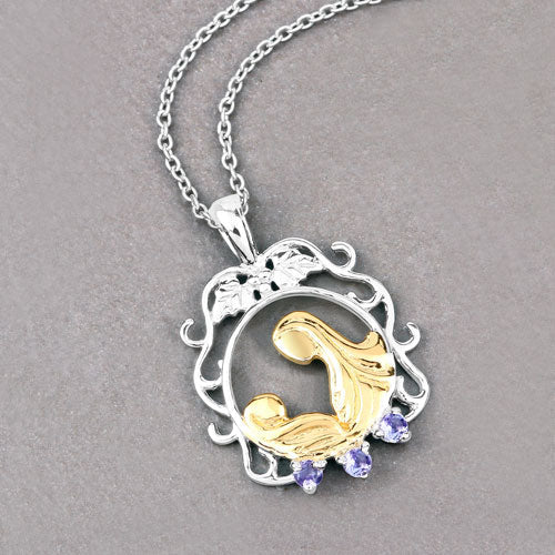 Bids.com 0.11 Carat Genuine Tanzanite .925 Sterling Silver Pendant Pendants Dark Gray size 18.00