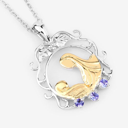 Bids.com 0.11 Carat Genuine Tanzanite .925 Sterling Silver Pendant Pendants White Smoke size 18.00