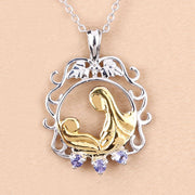 Bids.com 0.11 Carat Genuine Tanzanite .925 Sterling Silver Pendant Pendants Peach Puff size 18.00