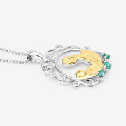 Bids.com 0.09 Carat Genuine Emerald .925 Sterling Silver Pendant Pendants White Smoke size 18.00