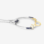 Bids.com 0.18 Carat Genuine Blue Sapphire .925 Sterling Silver Pendant Pendants White Smoke size 18.00