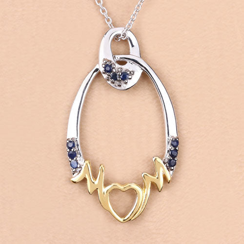 Bids.com 0.18 Carat Genuine Blue Sapphire .925 Sterling Silver Pendant Pendants Wheat size 18.00