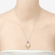 Bids.com 0.18 Carat Genuine Blue Sapphire .925 Sterling Silver Pendant Pendants Bisque size 18.00