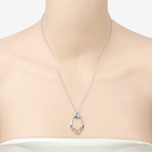 Bids.com 0.18 Carat Genuine Blue Sapphire .925 Sterling Silver Pendant Pendants Bisque size 18.00