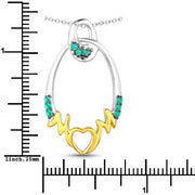 Bids.com 0.15 Carat Genuine Emerald .925 Sterling Silver Pendant Pendants White Smoke size 18.00
