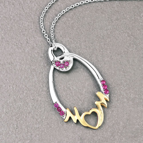 Bids.com 0.18 Carat Genuine Ruby .925 Sterling Silver Pendant Pendants Dark Gray size 18.00
