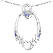 Bids.com 0.18 Carat Genuine Tanzanite .925 Sterling Silver Pendant Pendants White Smoke Default Title
