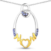 Bids.com 0.18 Carat Genuine Tanzanite .925 Sterling Silver Pendant Pendants White Smoke size 18.00