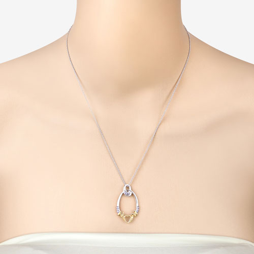 Bids.com 0.18 Carat Genuine Tanzanite .925 Sterling Silver Pendant Pendants Bisque size 18.00
