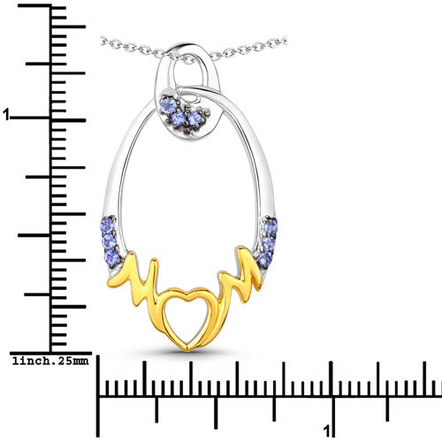 Bids.com 0.18 Carat Genuine Tanzanite .925 Sterling Silver Pendant Pendants White Smoke size 18.00