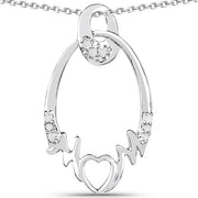 Bids.com 0.14 Carat Genuine White Diamond .925 Sterling Silver Pendant Pendants White Smoke Default Title