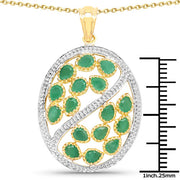 Bids.com 2.24 Carat Genuine Emerald .925 Sterling Silver Pendant Pendants White Smoke