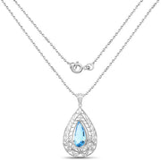 Bids.com 7.20 Carat Genuine Swiss Blue Topaz .925 Sterling Silver Pendant Pendants White Smoke
