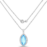 Bids.com 8.22 Carat Genuine Swiss Blue Topaz .925 Sterling Silver Pendant Pendants White Smoke