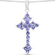 Bids.com 2.00 Carat Genuine Tanzanite .925 Sterling Silver Pendant Pendants White Smoke size 18.00,size 20.00
