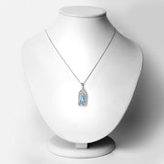 Bids.com 4.57 Carat Genuine Swiss Blue Topaz & White Topaz .925 Sterling Silver Pendant Pendants White Smoke