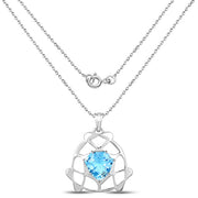 Bids.com 11.50 Carat Genuine Swiss Blue Topaz .925 Sterling Silver Pendant Pendants White Smoke