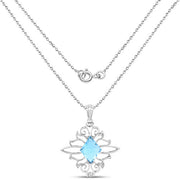 Bids.com 5.15 Carat Genuine Swiss Blue Topaz .925 Sterling Silver Pendant Pendants White Smoke