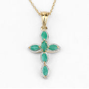 Bids.com 18K Yellow Gold Plated 0.84 Carat Genuine Emerald .925 Sterling Silver Pendant Pendants White Smoke size 16.00,size 18.00,size 20.00