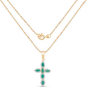 Bids.com 18K Yellow Gold Plated 0.84 Carat Genuine Emerald .925 Sterling Silver Pendant Pendants White Smoke size 16.00,size 18.00,size 20.00
