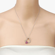 Bids.com 0.52 Carat Genuine Ruby and Created White Sapphire .925 Sterling Silver Pendant Pendants Wheat