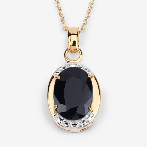 Bids.com 7.50 Carat Genuine Black Sapphire .925 Sterling Silver Pendant Pendants White Smoke