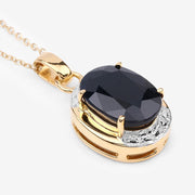 Bids.com 7.50 Carat Genuine Black Sapphire .925 Sterling Silver Pendant Pendants White Smoke