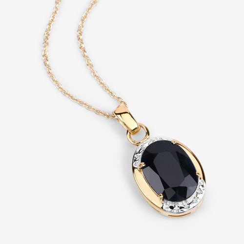 Bids.com 7.50 Carat Genuine Black Sapphire .925 Sterling Silver Pendant Pendants White Smoke