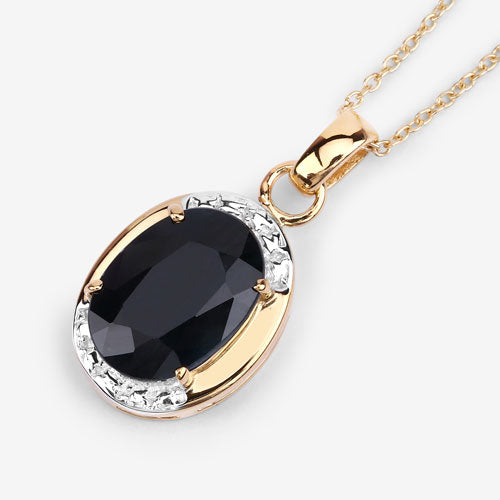 Bids.com 7.50 Carat Genuine Black Sapphire .925 Sterling Silver Pendant Pendants White Smoke