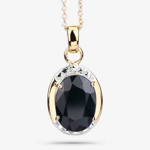 Bids.com 7.50 Carat Genuine Black Sapphire .925 Sterling Silver Pendant Pendants White Smoke