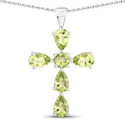 Bids.com 2.24 Carat Genuine Peridot .925 Sterling Silver Pendant Pendants White Smoke Default Title