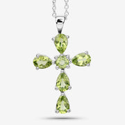 Bids.com 2.24 Carat Genuine Peridot .925 Sterling Silver Pendant Pendants White Smoke