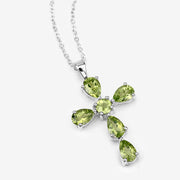 Bids.com 2.24 Carat Genuine Peridot .925 Sterling Silver Pendant Pendants White Smoke