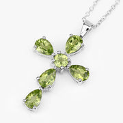 Bids.com 2.24 Carat Genuine Peridot .925 Sterling Silver Pendant Pendants White Smoke