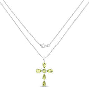 Bids.com 2.24 Carat Genuine Peridot .925 Sterling Silver Pendant Pendants White Smoke