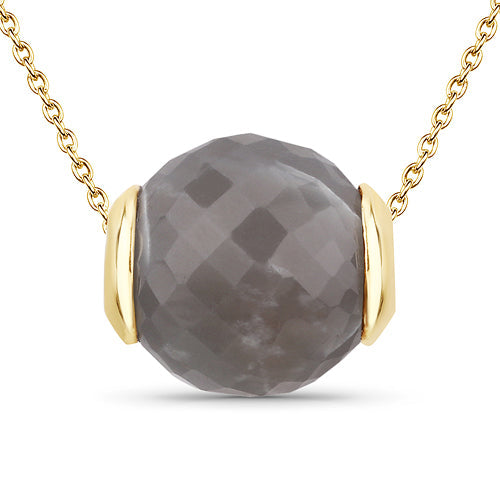 Bids.com 16.79 Carat Genuine Grey Moonstone .925 Sterling Silver Pendant Pendants White Smoke Default Title