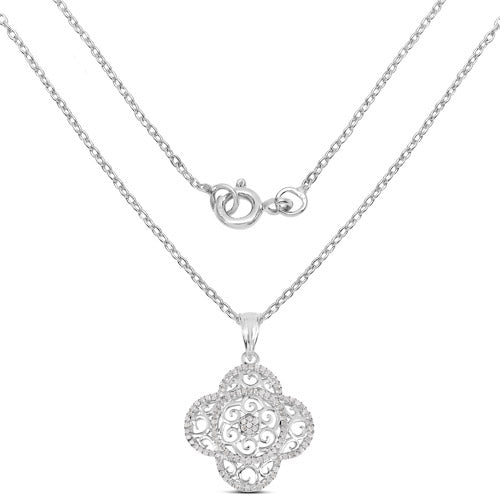 Bids.com 0.57 Carat Genuine White Diamond .925 Sterling Silver Pendant Pendants White Smoke