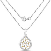 Bids.com 0.45 Carat Genuine White Diamond and Yellow Diamond .925 Sterling Silver Pendant Pendants White Smoke