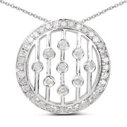 Bids.com 0.53 Carat Genuine White Diamond .925 Sterling Silver Pendant Pendants White Smoke Default Title