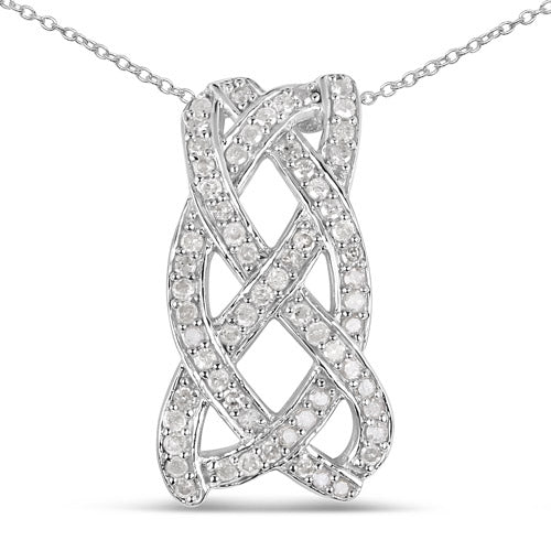Bids.com 0.54 Carat Genuine White Diamond .925 Sterling Silver Pendant Pendants White Smoke Default Title