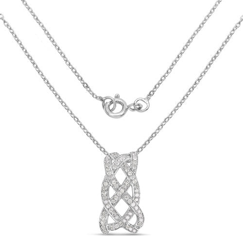 Bids.com 0.54 Carat Genuine White Diamond .925 Sterling Silver Pendant Pendants White Smoke