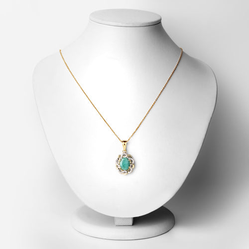 Bids.com 2.78 Carat Genuine Emerald and White Topaz .925 Sterling Silver Pendant Pendants White Smoke