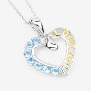 Bids.com 0.84 Carat Genuine Swiss Blue Topaz .925 Sterling Silver Pendant Pendants White Smoke size 18.00