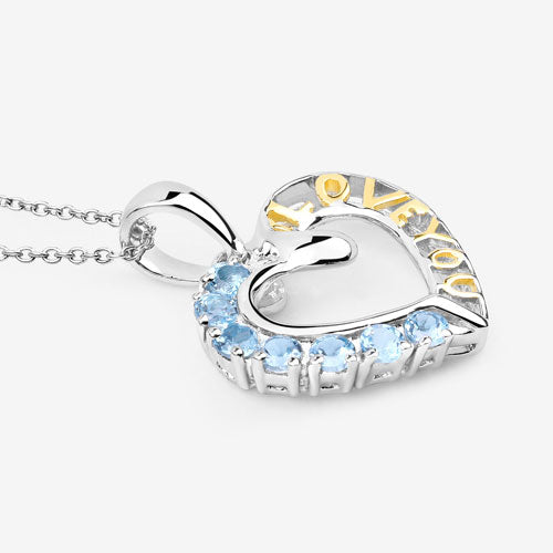 Bids.com 0.84 Carat Genuine Swiss Blue Topaz .925 Sterling Silver Pendant Pendants White Smoke size 18.00