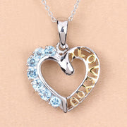 Bids.com 0.84 Carat Genuine Swiss Blue Topaz .925 Sterling Silver Pendant Pendants Peach Puff size 18.00